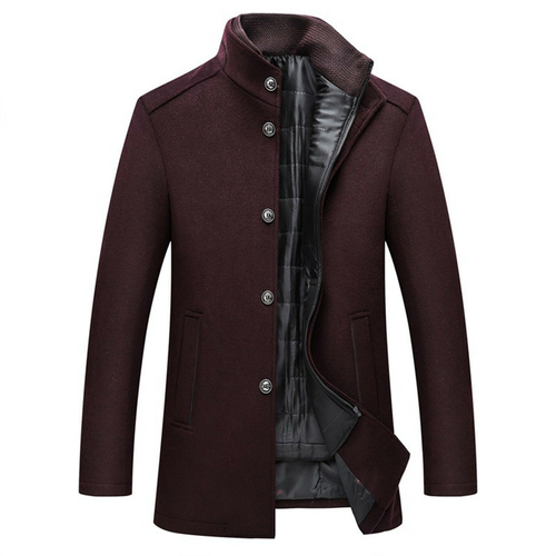 Winter Men Wool Jacket Slim Fit Thick Warm Coat - Image 3