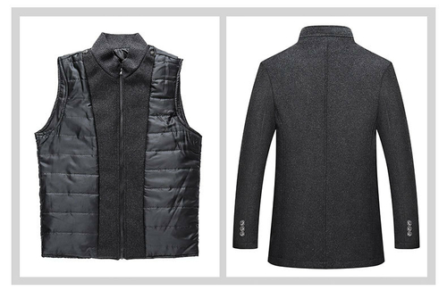 Winter Men Wool Jacket Slim Fit Thick Warm Coat - Image 4