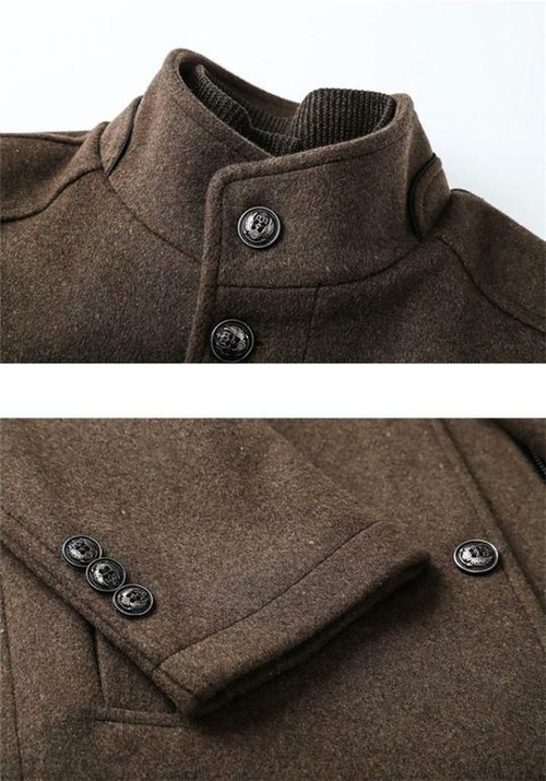 Winter Men Wool Jacket Slim Fit Thick Warm Coat - Image 5