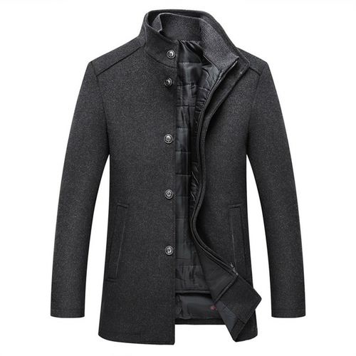 Winter Men Wool Jacket Slim Fit Thick Warm Coat - Image 2